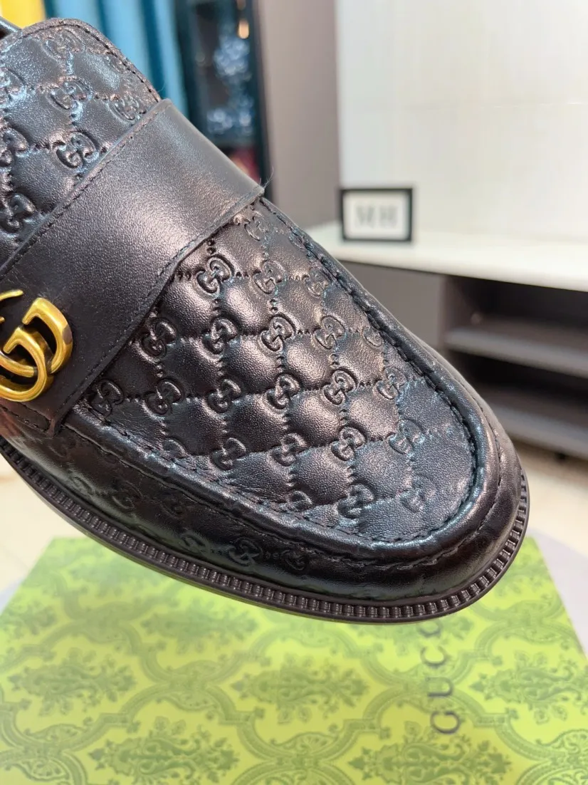 Men's shoes 💰500🌹🌹[GUCCI Gucci] A new style of formal men's leather shoes is coming ~ The original quality upper is made of Italian cowhide➕The leather is soft and delicate, comfortable and soft. The top layer of genuine leather, rubber wear-resistant outsole, the shoe shape is dignified and domineering, and the luxury charm is not concealed! The natural and free nouveau riche leads the trend. Code number: 38-44